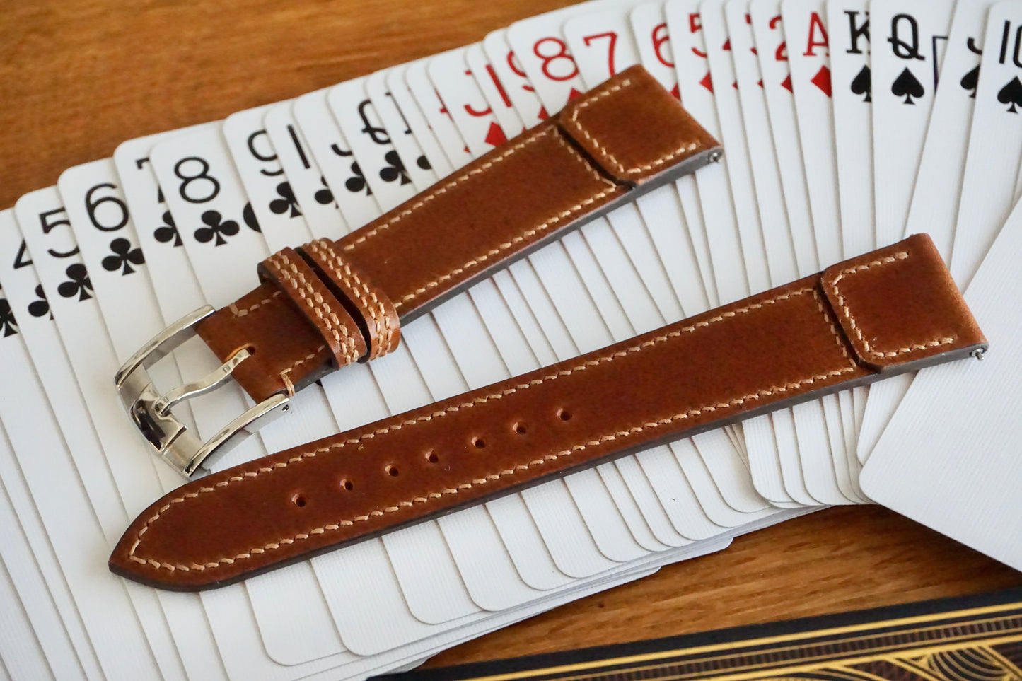Reverso style Brown Shell cordovan watch strap.