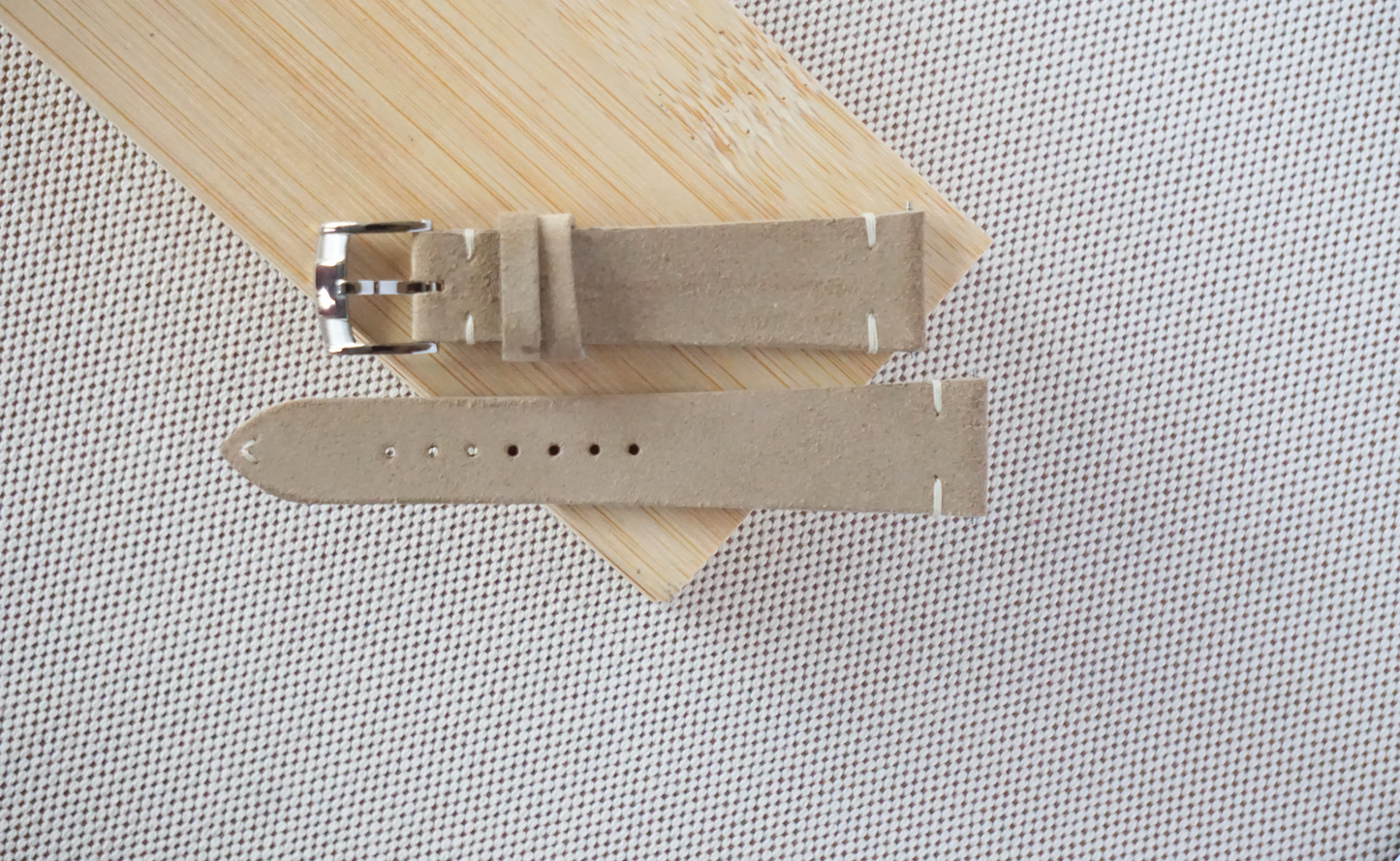 Sand colored Suede watch strap