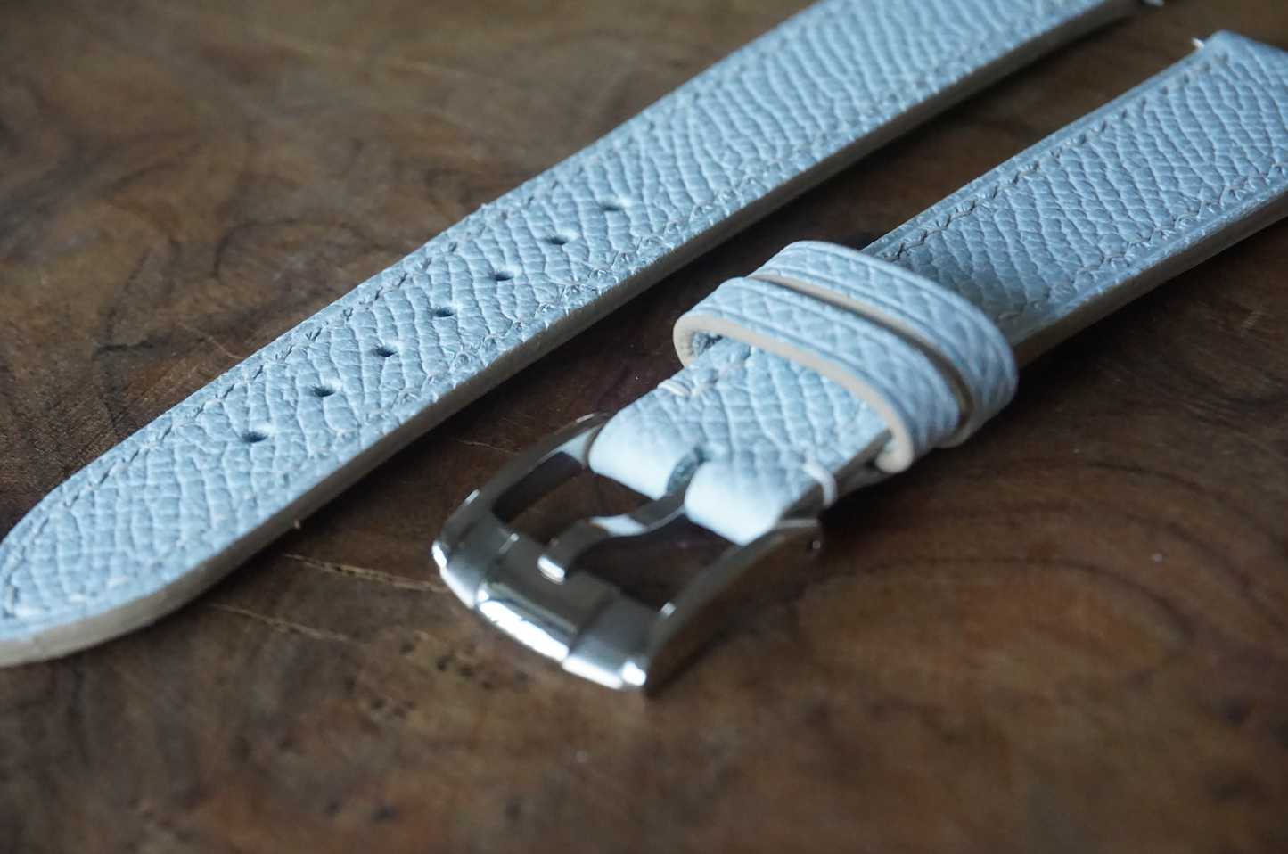 Ice blue Epsom watch strap