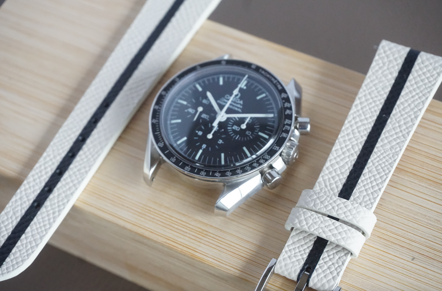 Black and white  stripe watch strap.