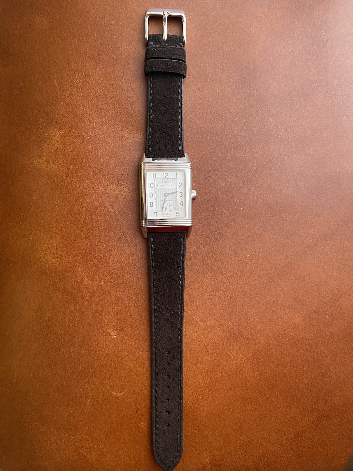 Charles F Stead Dark brown suede watch strap