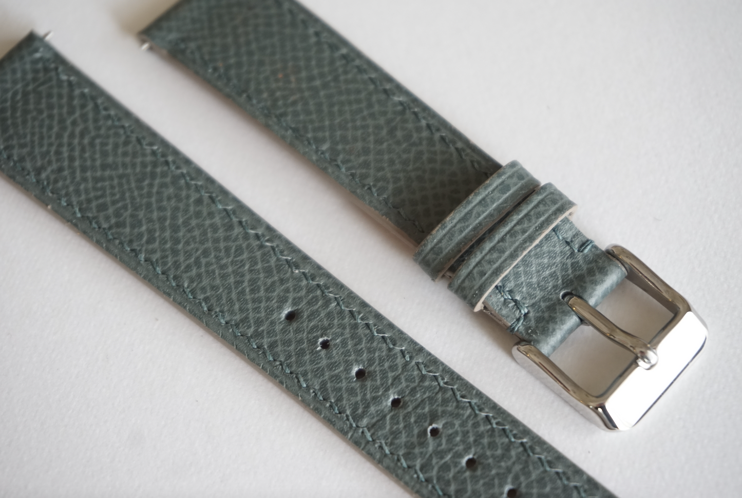 Etain  (Grey) Epsom leather watch strap