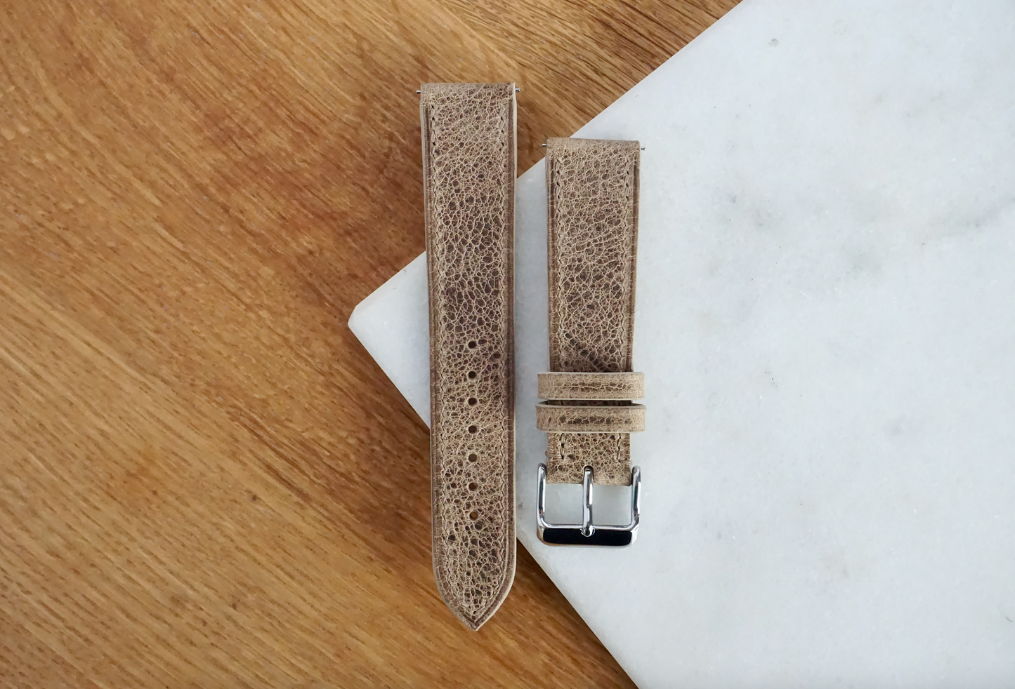 Waxed African Kudu leather (Charles F Stead) watch strap