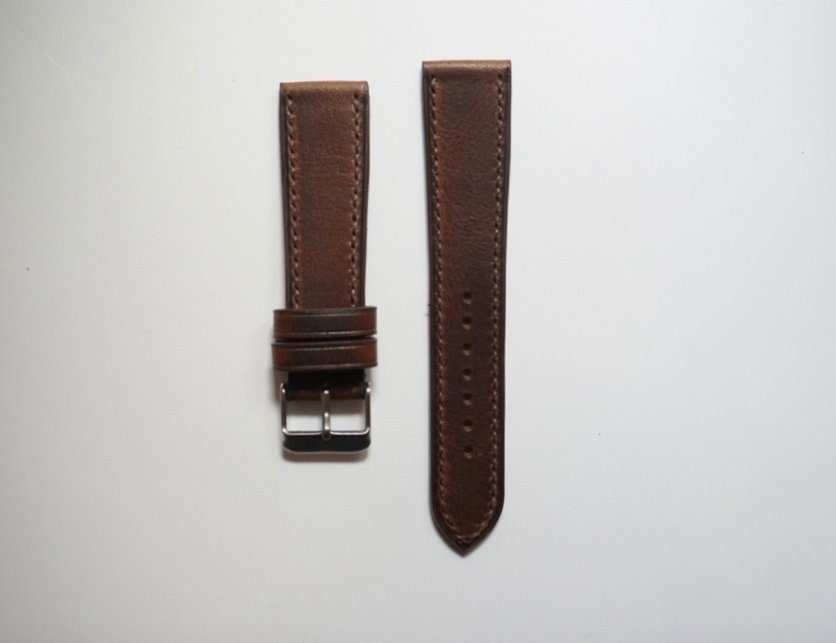 Horween Brown Derby leather watch strap