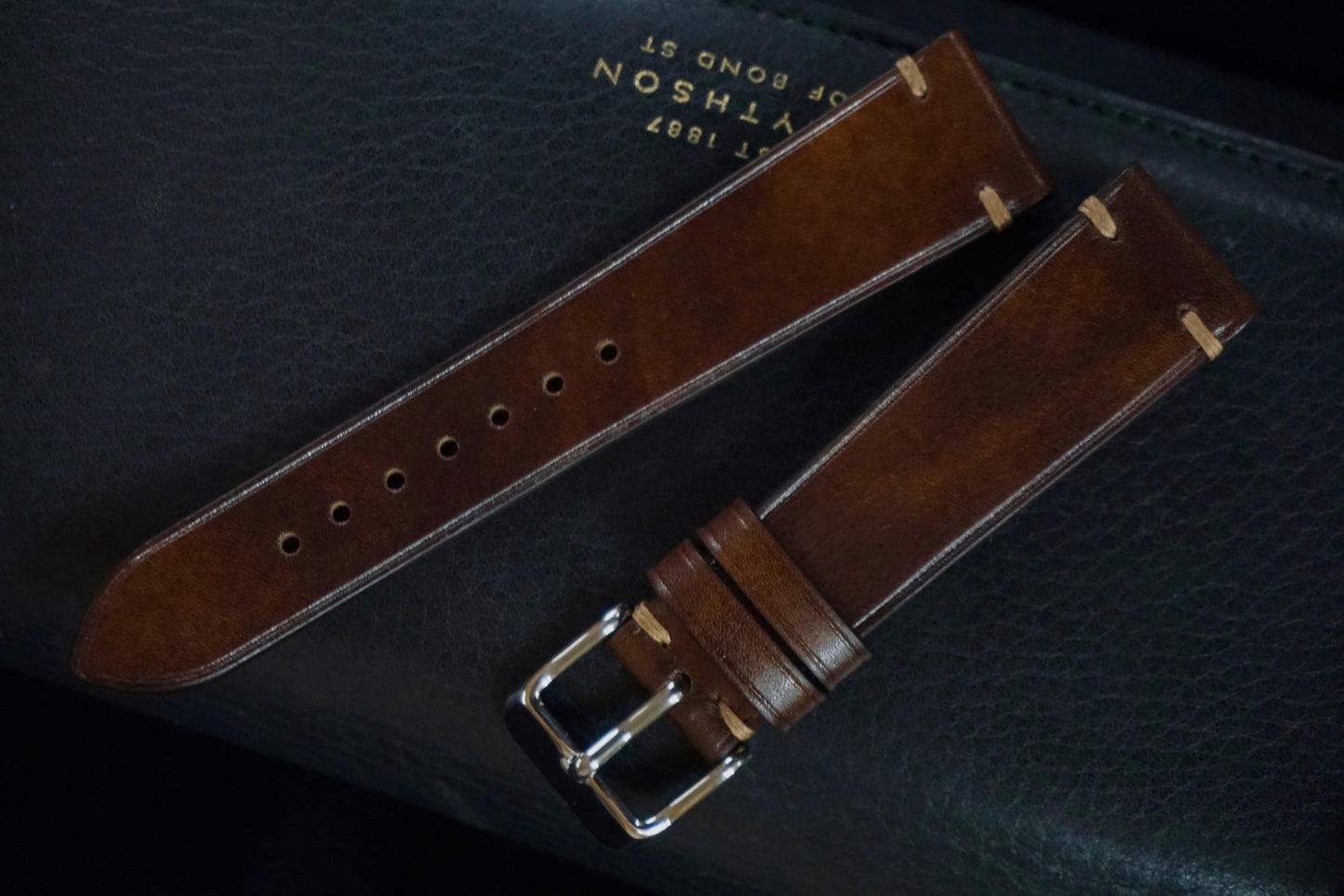 Museum calf leather watch strap