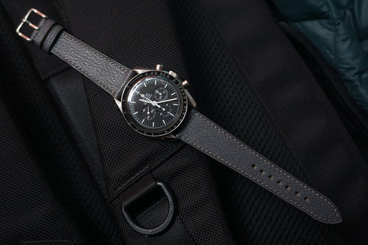 Grey Chevre leather watch strap