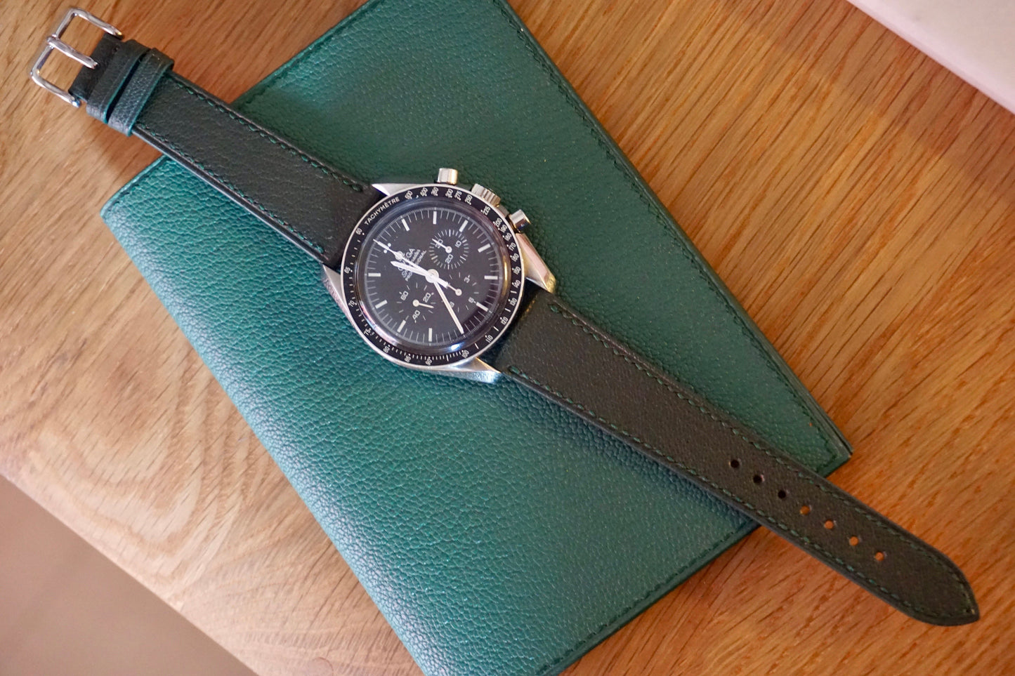 forest Green French Chevre watch strap