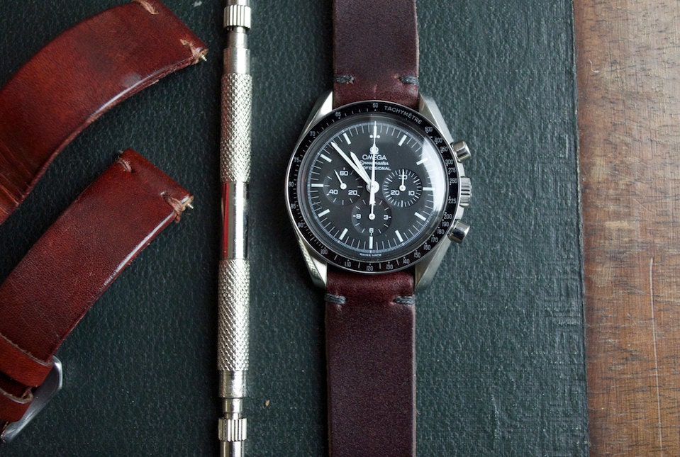 Two stitch no.8 Horween Chromexcel watch strap